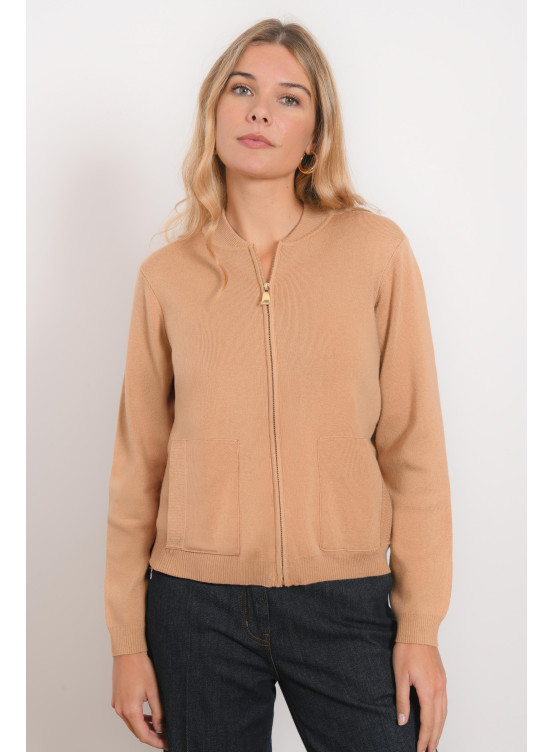 GILET ZIPPE - ROGERS - CAMEL - Antonelle