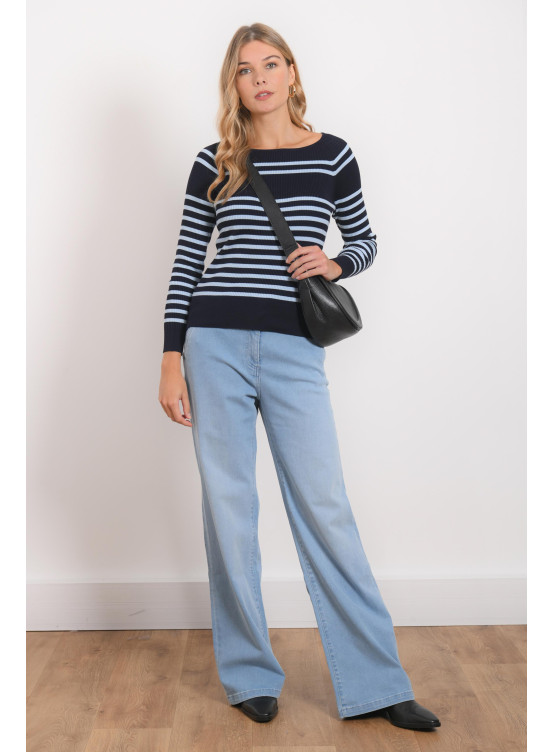 PULL COL BATEAU - ROXANNE - MARINE/BRUME - Antonelle