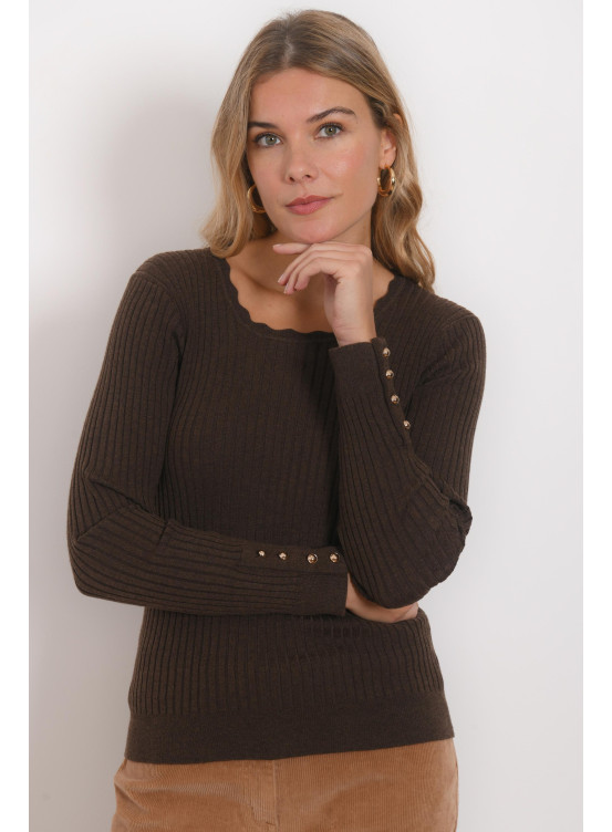 PULL - ROSELA - CHOCOLAT - Antonelle