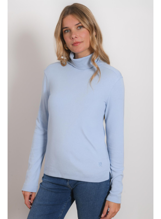 T-SHIRT COL ROULE - RAKEN - BRUME - Antonelle