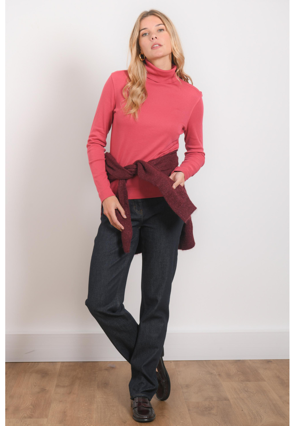 T-SHIRT COL ROULE - RAKEN - GARDENIA - Antonelle