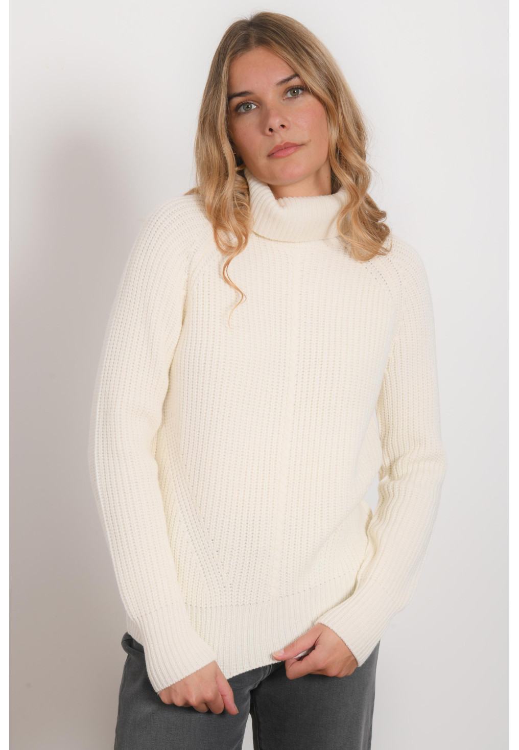 PULL COL MONTANT - RHO - ECRU - Antonelle