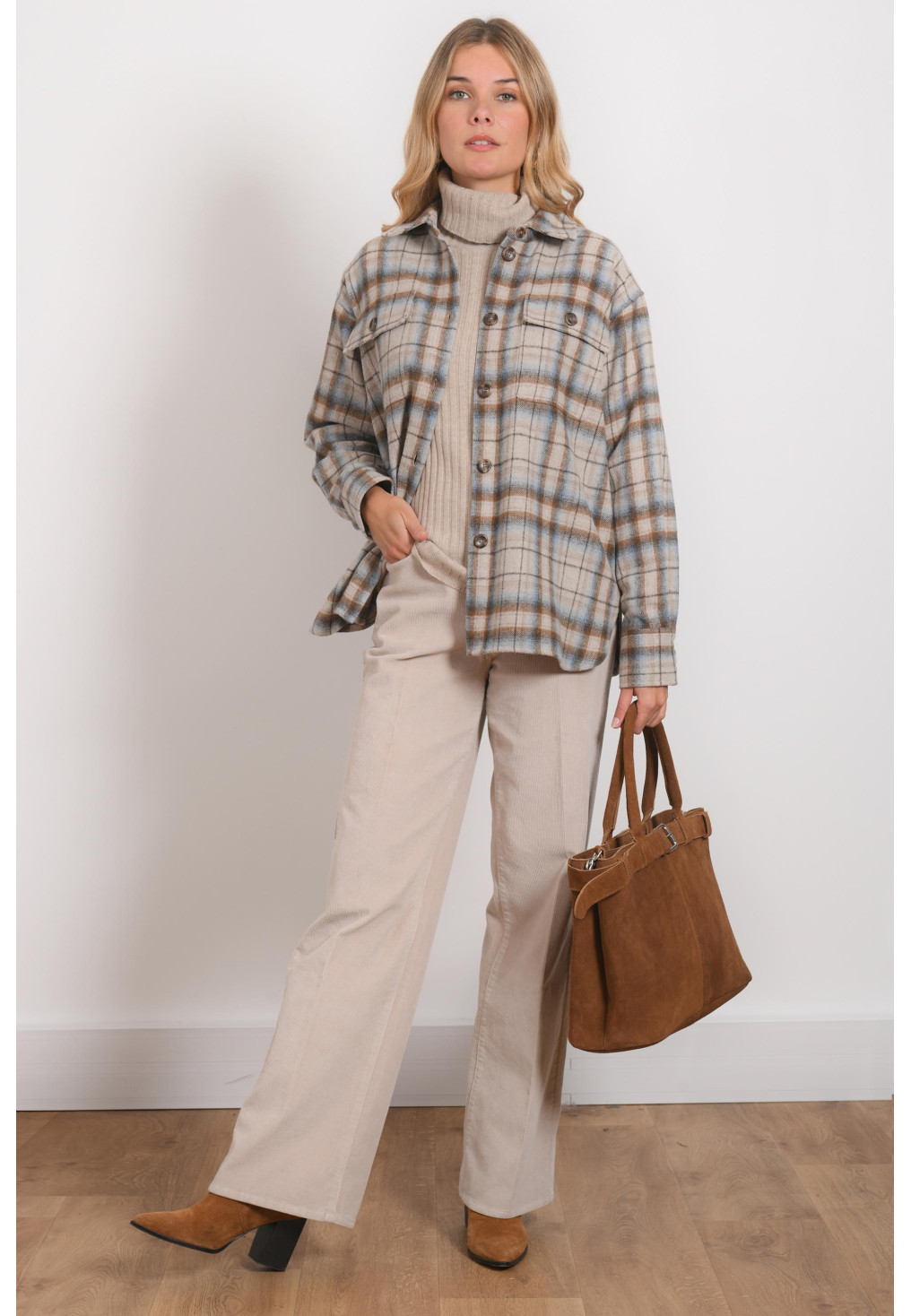 CHEMISE - REQUISSE - TAUPE/CIEL - Antonelle