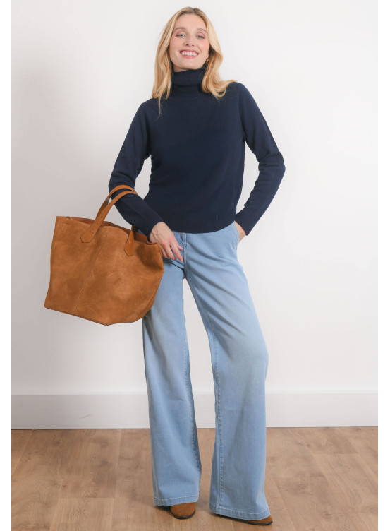 PULL COL ROULE - RAINCY - MARINE - Antonelle