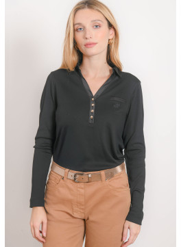 POLO MANCHES LONGUES - RAVIDA - NOIR - Antonelle