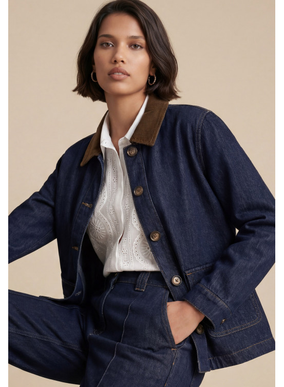 VESTE JEANS MATELASSEE - ROSALIE - BRUT - Antonelle