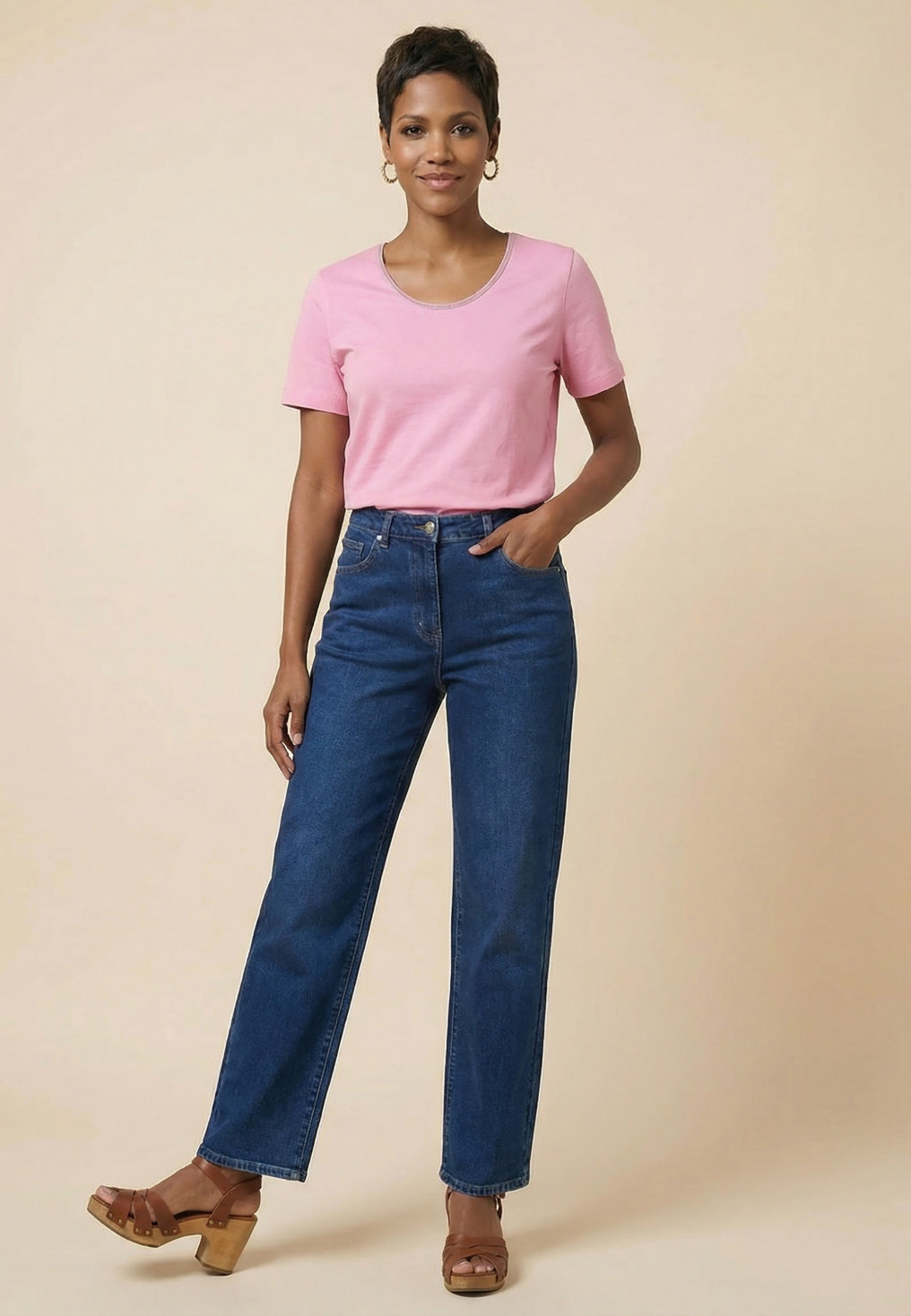 JEANS MOM - SAGA - BLEU DENIM - Nouveautés Antonelle
