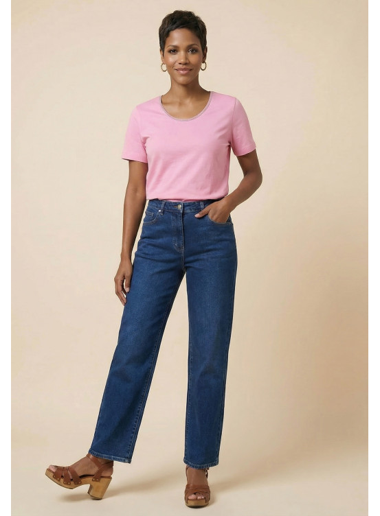 JEANS MOM - SAGA - BLEU DENIM - Nouveautés Antonelle