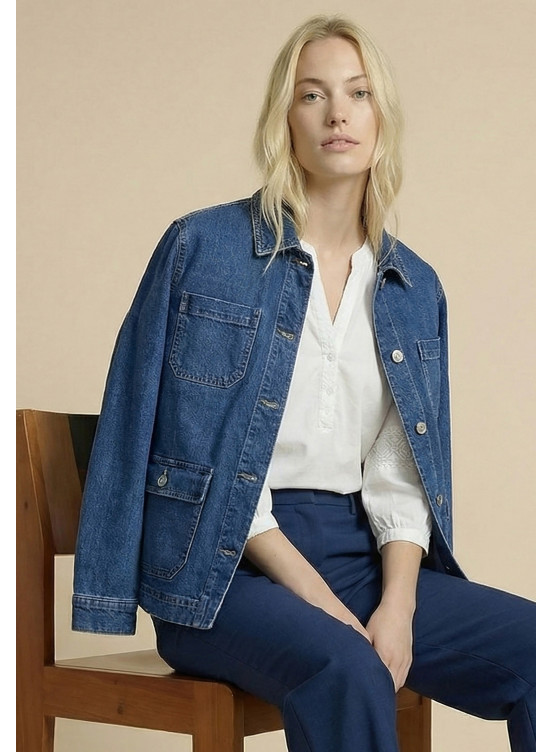 VESTE EN JEANS - SCARLETT - BLEU DENIM - Nouveautés Antonelle