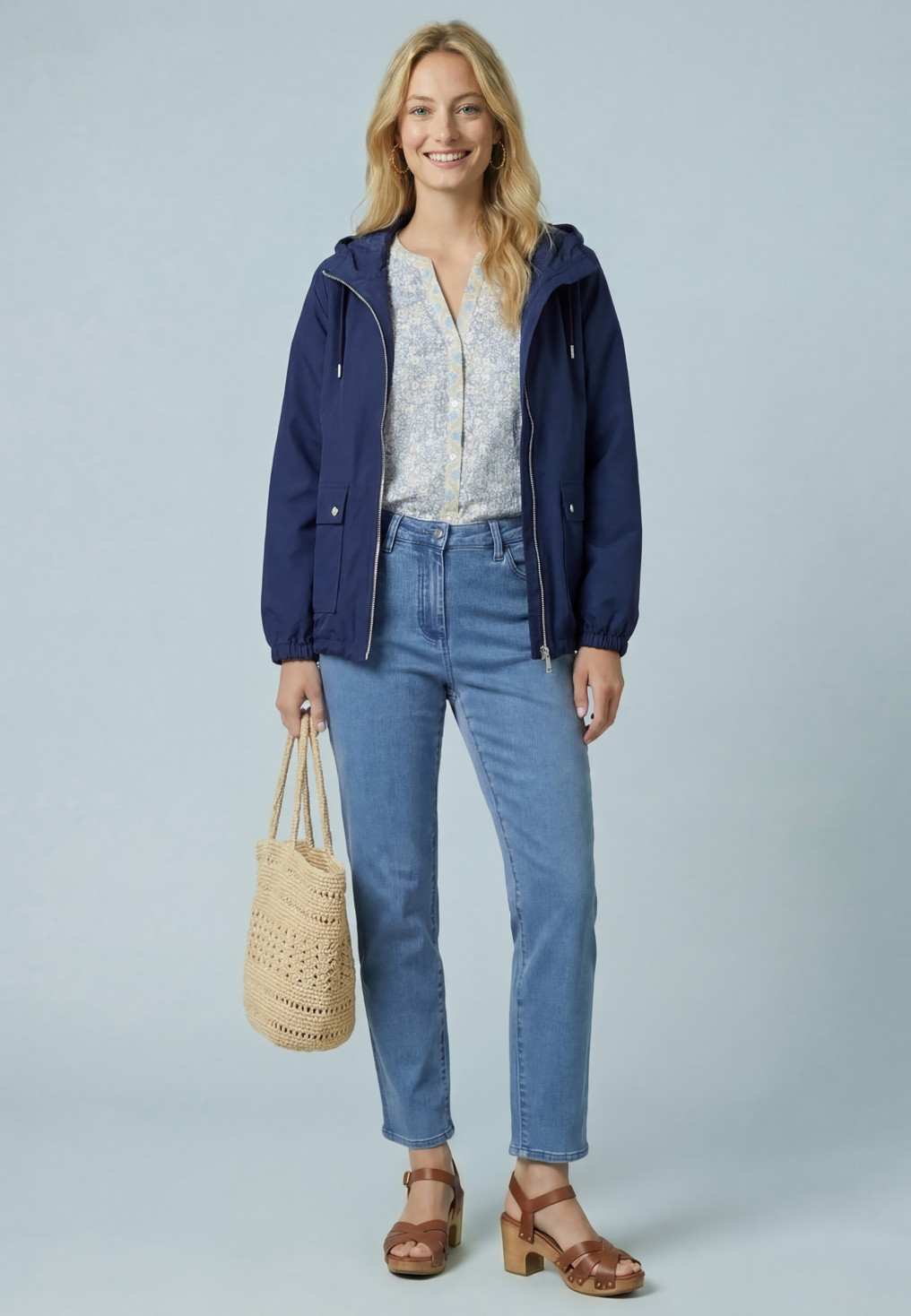 PARKA COURTE - SABINE - MARINE - Nouveautés Antonelle